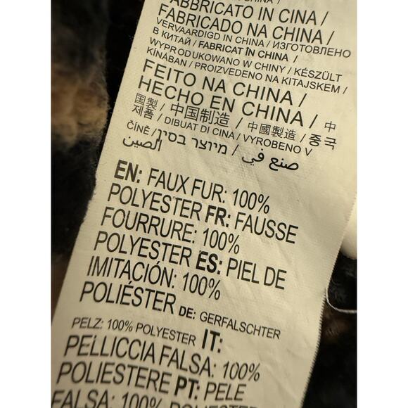 Billabong Sherpa Fleece Pullover Black Tropical Palm Leaf Zip Cozy Surf Jacket M - Picture 10 of 11